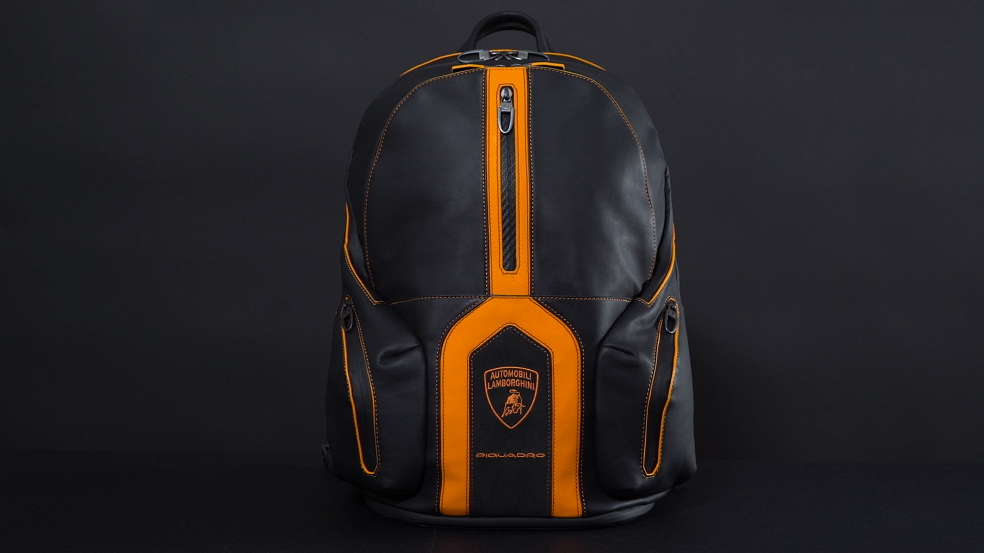 Zaino arancione e nero Piquadro Lamborghini