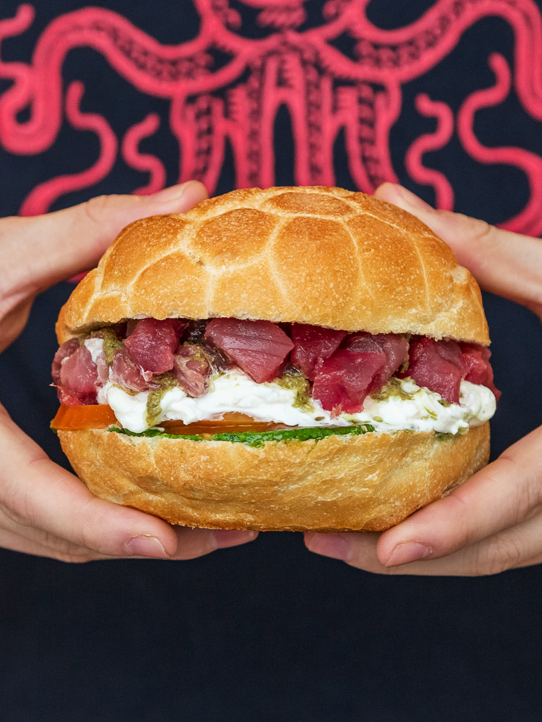 Panino con tartare di tonno Pescaria